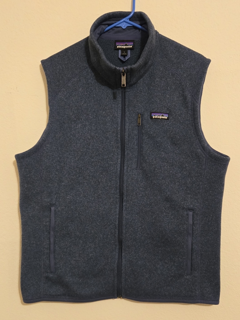Patagonia Heather Blue Full-Zip Fleece Vest - Large